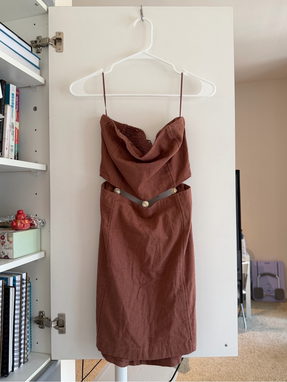 Abercrombie & Fitch Strapless Brown Two-Piece Dress Set - Picture 2 of 3